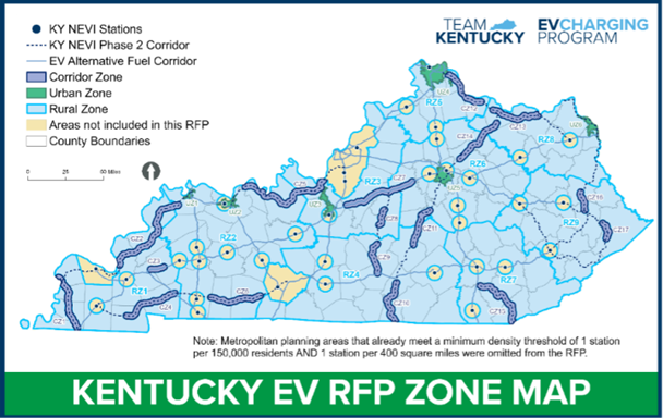 Kentucky EV RFP Zone Map